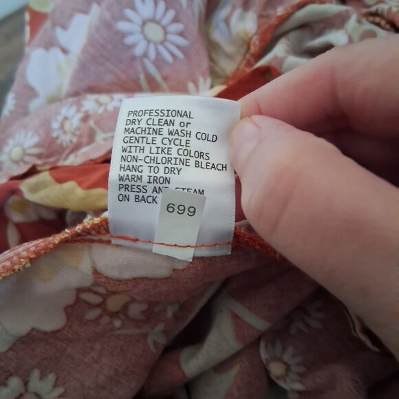 Cynthia Rowley Women's Size Large Burnt Orange Floral Bohemian Midi Skirt - Picture 8 of 12